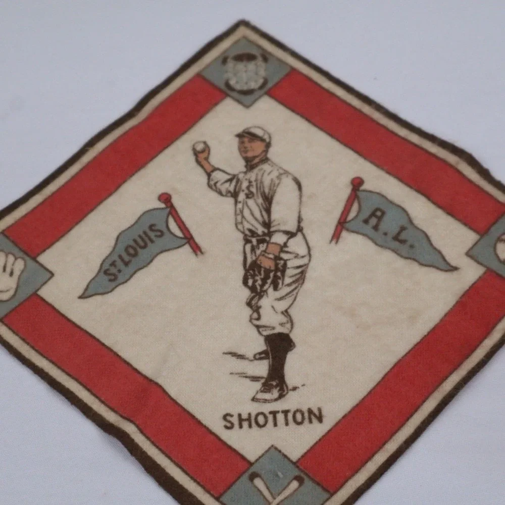 1914 Baseball Players Felt B18 Series Saint‎ Louis Browns BURT SHOTTON White/Red